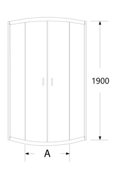 Кабина EASY CLEAN 80x80, 1 створка, душевой поддон SLIM