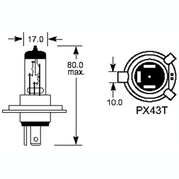 Лампа H4 OSRAM ORIGINAL P43t 12В 60/55Вт