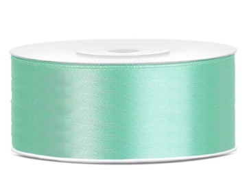 Wstążka satynowa 25mm miętowa 25m tasiemka Wielkanoc dekoracje DIY 1 sztuka