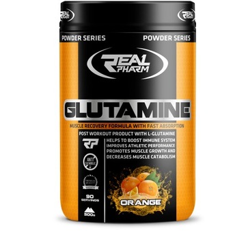 Proszek glutamina Glutamine RealPharm 500 g grejpfrut