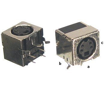 Gniazdo mini DIN-4 lutowane do druku - MDB4M