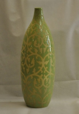 Wazon flakon ceramiczny zielony beżowy