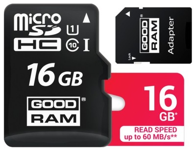 GOODRAM KARTA PAMIĘCI MICRO SD 16GB CLASS 10 UHS