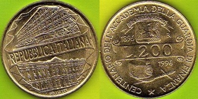 WŁOCHY 200 Lira 1996 r.