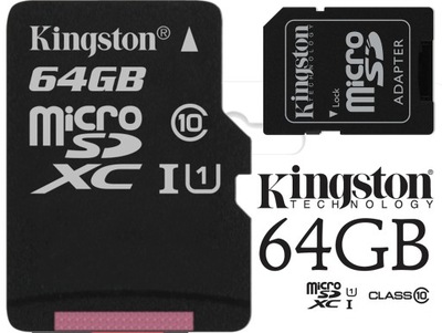 KINGSTON KARTA PAMIECI 64GB MICRO SD class 10 UHS