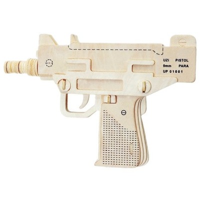 PUZZLE DREWNIANE 3D PISTOLET KARABIN UZI