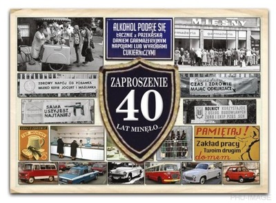 Zaproszenie Zaproszenia na 40-ste Urodziny PRL