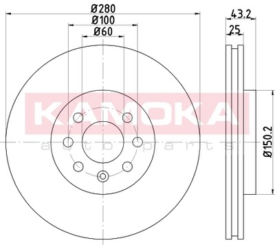 DISQUE DE FREIN PRZED.WENT. 103258/KAO KAMOKA - milautoparts-fr.ukrlive.com