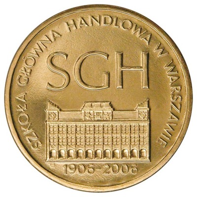 Moneta 2 zł SGH w Warszawie