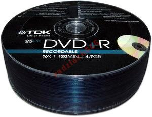PŁYTY DVD+R TDK 4,7GB x16 szpindel 25 Wa-Wa PROMO