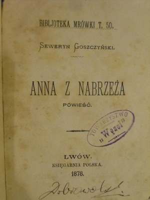 ANNA Z NABRZEŻA Seweryn Goszczyński 1878
