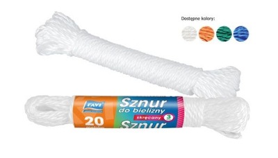 Sznur do bielizny skręcany 3mm 20mb. RAVI