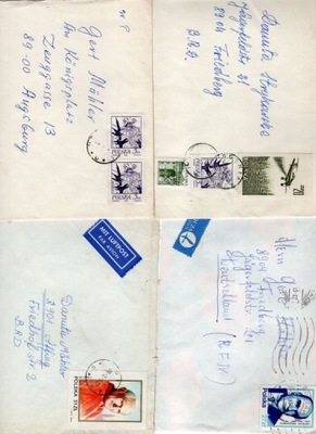 FL590 zestaw 4 listów do Niemiec PRL