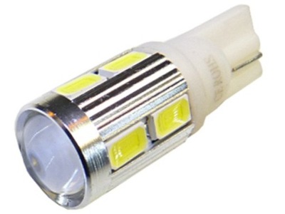 żarówka LED w5w T10 10 Samsung chip soczewka MOCNA