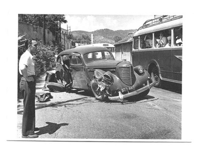 Pocztówka - Wypadek, lata 50-te / kraksa pod Niceą