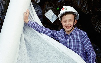 Geowłóknina ATESTOWANA PES150B od AJJ.pl 1x40m