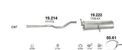 POT D'ÉCHAPEMENT FINAL PEUGEOT 307 POJ.1,6+2,0HDI UNIVERSEL - milautoparts-fr.ukrlive.com