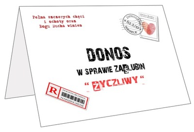 WEZWANIE Zaproszenia ŚLUBNE ŚLUB Cywilny Donos