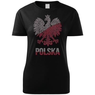 Koszulka damska ORZEŁ Z HYMNEM POLSKI S - XXL