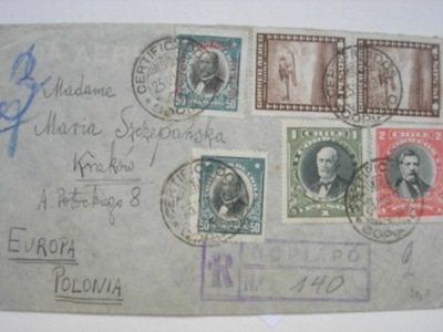 List lot. z R-ką z Chile do Polski z 25.03.1937 r.