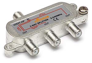 Rozgałęźnik DVB-T2 SAT splitter antenowy do 3 TV 5V 12V 5-2400Mhz Signal