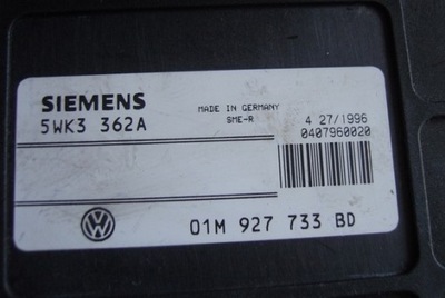 CONTROL UNIT BOX VW GOLF VENTO PASSAT 01M927733BD - milautoparts-fr.ukrlive.com