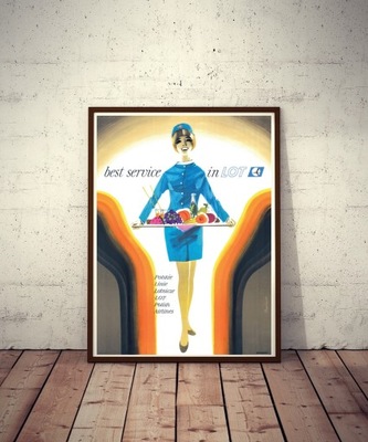 Plakat Stewardessa Polskie Linie Lotnicze