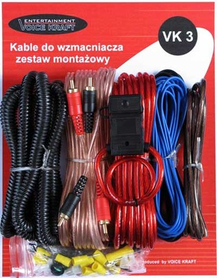 PRZEWODY KABLE WZMACNIACZ TUBA SUBWOOFER PEŁNY ZESTAW