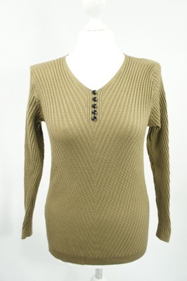SWETER DAMSKI KHAKI SEREK DOPASOWANY ROZ: S