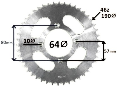 KINROAD PY50 XT50 XT50PY ATV PIGNON ARRIÈRE ARRIÈRE 46Z - milautoparts-fr.ukrlive.com