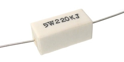 Rezystor mocy 5W ceramiczny 220 kiloohm - 2 sztuki