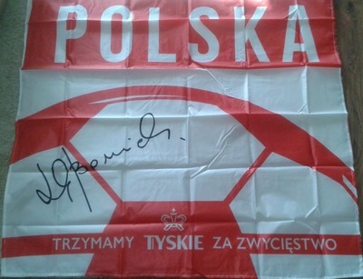 FLAGA POLSKA TRZYMAMY TYSKIE ZA ZWYCIĘSTWO 100x100