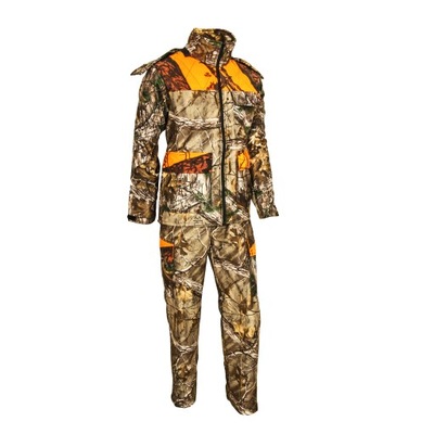 Komplet myśliwski softshell kamuflaż leśny+odblask S
