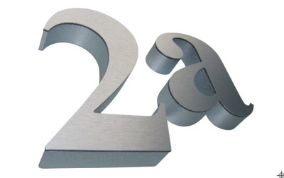 SREBRNE LITERY 3D PRZESTRZENNE INOX 15 cm NA ELEWACJĘ CYFRY