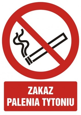 Zakaz palenia tytoniu FOLIA naklejka 5,25x7,4