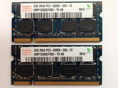 RAM DDR2 4GB 2x2GB 667Mhz PC2 5300 4096MB SODIMM