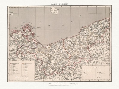 POMORZE SZCZECIN mapa 1875 r. płótno