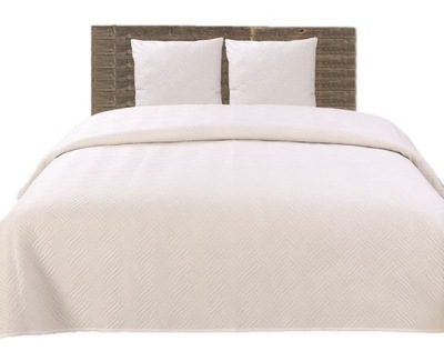 Béžová prešívaný prehoz cez posteľ 220x240 cm PIGTAIL dizajn