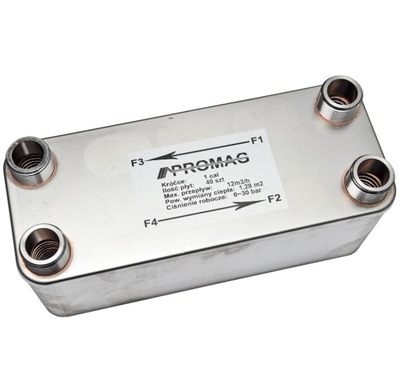 WYMIENNIK CIEPŁA PŁYTOWY 40 PŁYT 85 kW 4x1'' DN25 PROMAG POLSKI PRODUCENT