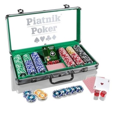 ZESTAW DO POKERA PIATNIK 300 ŻETONY POKER KARTY !