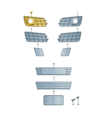 Решітка заглушка протитуманні фари бампер audi a7 c7 права фото №1