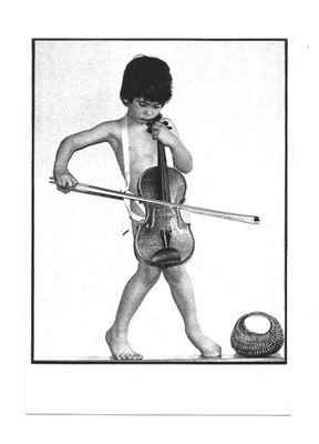 Pocztówka - Chłopiec ze skrzypcami / skrzypce ...
