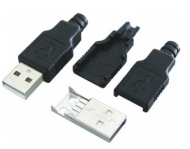 Wtyk USB-A na kabel z osłoną 4szt.