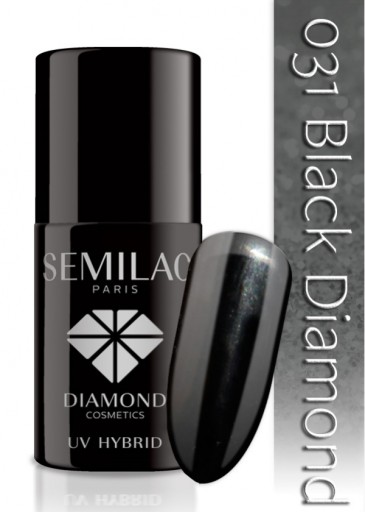 Черный гибридный лак для ногтей #031 Semilac Black Diamond 7 мл