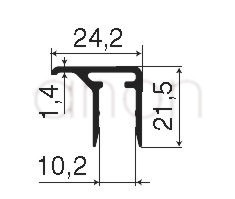 Profil aluminiowy do poliwęglanów zamykający F10