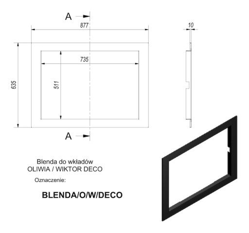 ДЕКОРАТИВНАЯ СТАЛЬНАЯ РАМА ДЛЯ ВСТАВКИ OLIVIA WIKTOR DECO