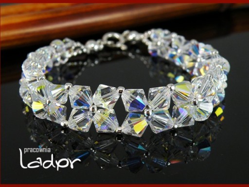 Свадебный браслет с кристаллами SWAROVSKI, переливающийся
