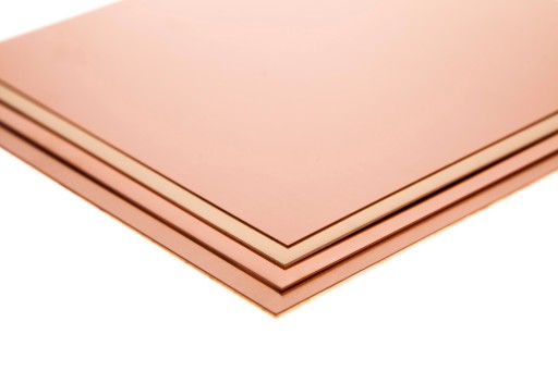 Blacha miedziana miedź Cu formatka 100x50x2mm | arkusz 2mm - 10x5cm