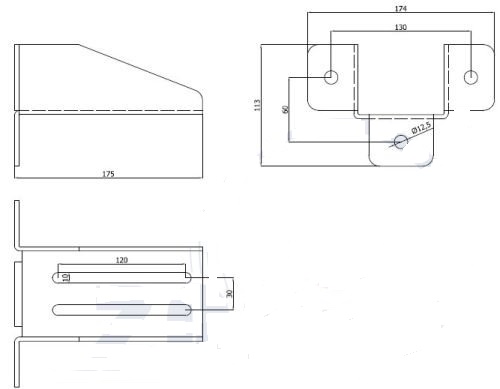 КРЕПЛЕНИЕ МОНТАЖНОГО КРОНШТЕЙНА РАЗВЕРТОЧНОЙ РОЗЕТКИ 80X80X5