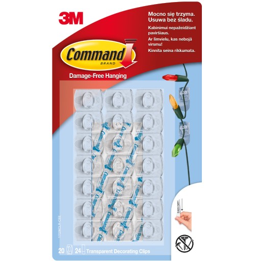 Крючки Command 3M Прозрачные, неинвазивные, 20 шт.